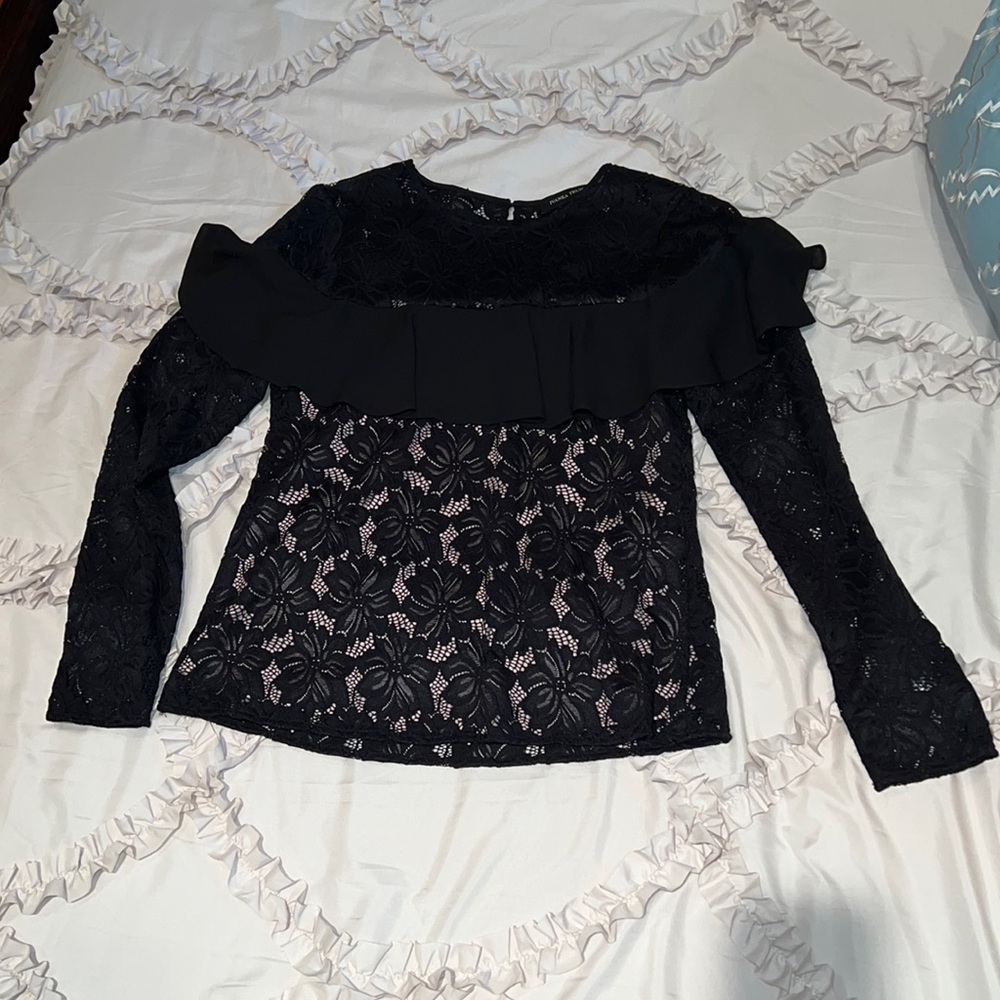 Beautiful Black lace top with lots of detail